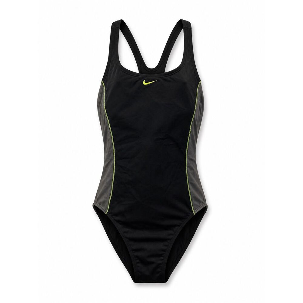 Nike One Piece Swimsuit XL Black Athletic Racerback Training Swimwear